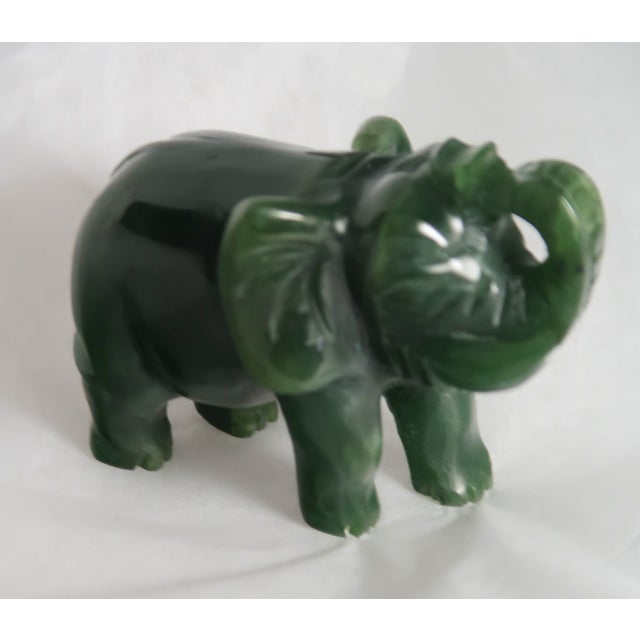 Figurative Jade Miniature Well-Carved Lucky Elephant Believed to Bring Happiness and Good Luck For Sale - Image 3 of 18