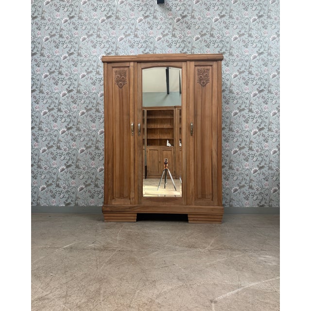 Art Deco Three-Door Wardrobe, 1930s For Sale - Image 13 of 13