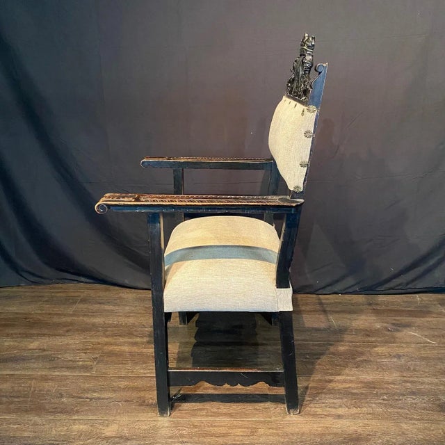 Traditional 18th Century British Baroque or Renaissance Revival Armchairs -a Pair For Sale - Image 3 of 13