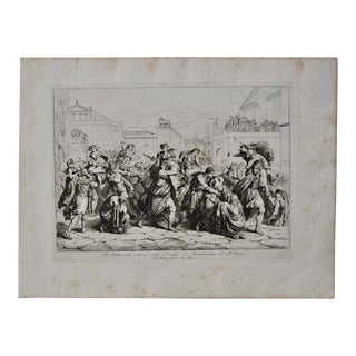 Bartolomeo Pinelli Engraving "The Sabine Rats Under the Rein of Romulus" c.1816 For Sale