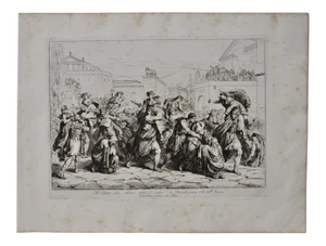 Bartolomeo Pinelli Engraving "The Sabine Rats Under the Rein of Romulus" c.1816