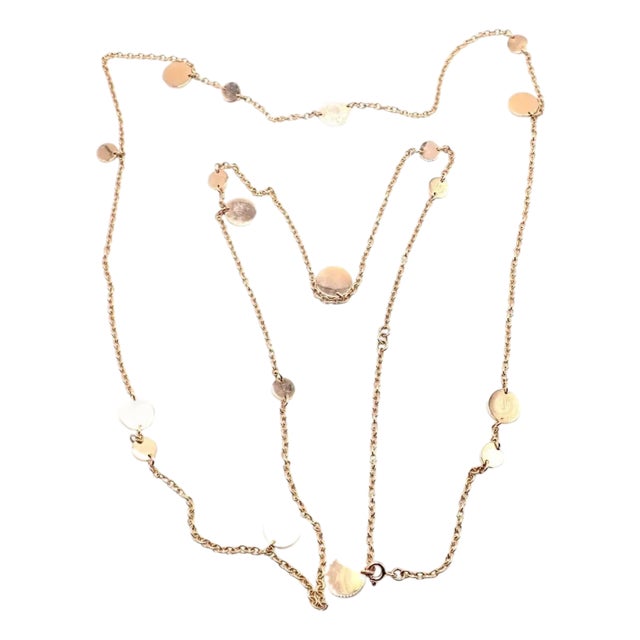 Hermes Confetti Rose Gold 42" Long Link Chain Necklace For Sale