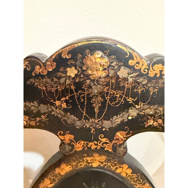 Late 19th Century 19th-Century Japanned / Chinoiserie Side Chair For Sale - Image 5 of 11