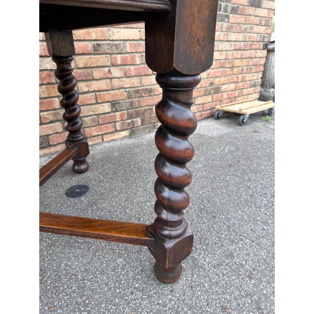 Brown Antique English Game/Draw Leaf Table For Sale - Image 8 of 11