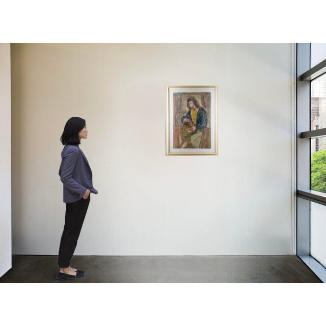 Mario Toccangini, Portrait, 1958, Mixed Media on Paper For Sale - Image 9 of 10