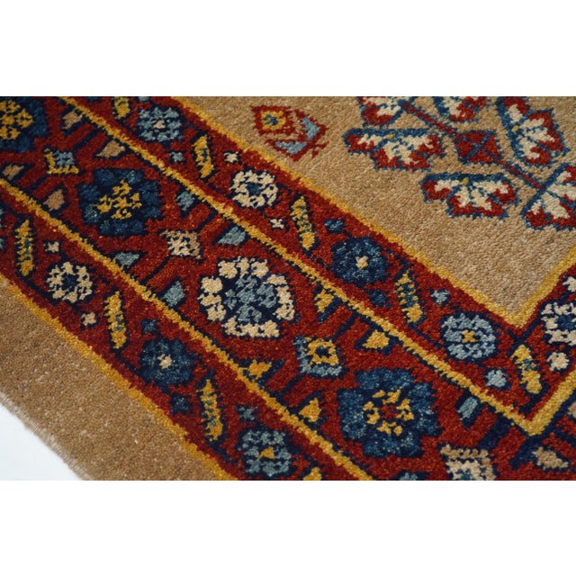 Beige Vintage Persian Veramin Rug 4'4" X 5’9” For Sale - Image 8 of 9