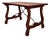 20th Dining or Console Table of Walnut with Lyre Legs and Heavy Top, Spain For Sale