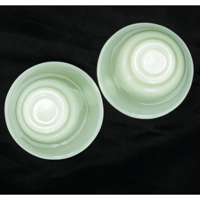 Pair Chinese Peking Glass Wine Cups Jade Color Circa 1920 For Sale In Phoenix - Image 6 of 7