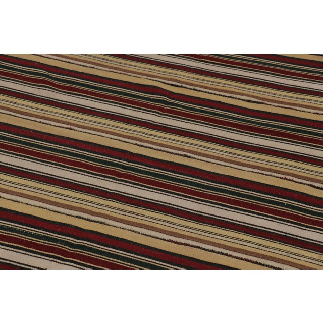 Rug & Kilim Vintage Persian Kilim, Cream Yellow and Burgundy Stripes - Rug & Kilim For Sale - Image 4 of 8