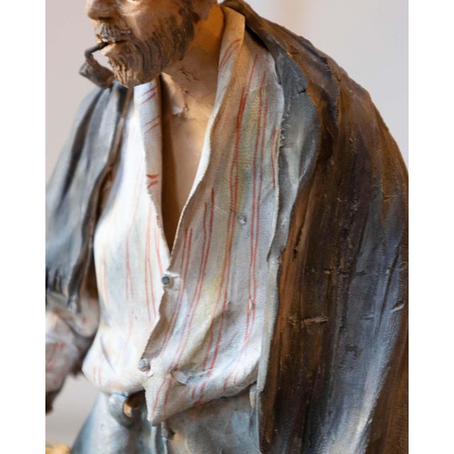 1968 Caltagirone Polychrome Terracotta Sculpture by Gaetano Romano For Sale - Image 13 of 13