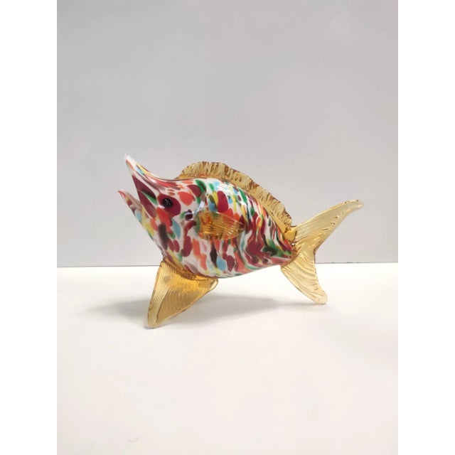 Vintage Multicolored Murano Glass Fish Figurine attributed to Fratelli Toso, 1950s For Sale - Image 13 of 13