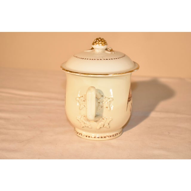American 19th Century Creamware Lidded Bouillon Cup For Sale - Image 3 of 9