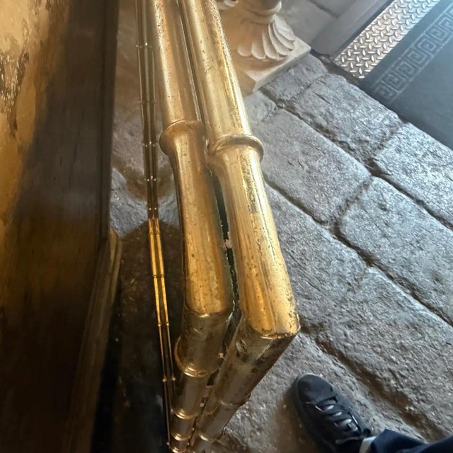 1970s Hollywood Regency Bamboo Shaped Brass Italian Wall MIrror For Sale - Image 6 of 16