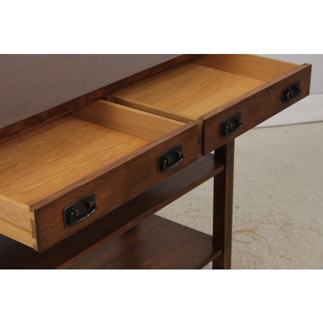 2000 - 2009 Stickley Mission Oak 2 Drawer Server Console For Sale - Image 5 of 17