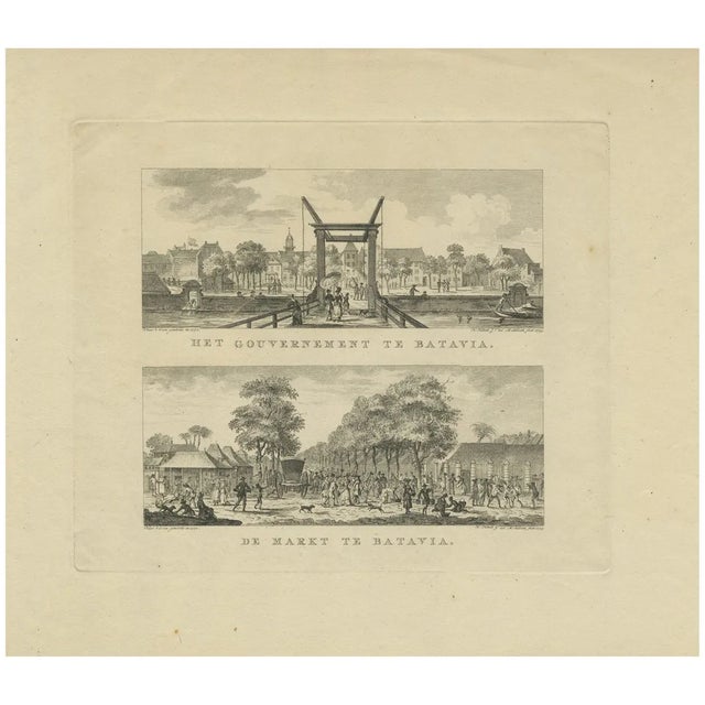 Batavia Market Scenes & Government House, 1780, Print For Sale