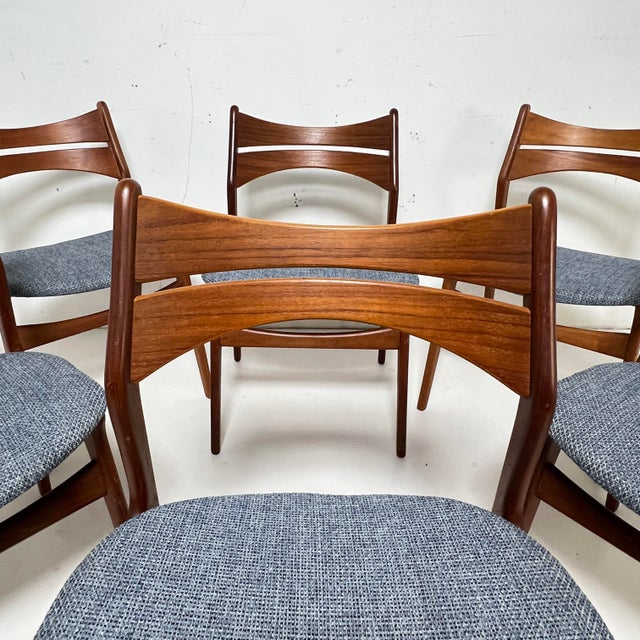 A set of six model 310 Danish teak dining chairs designed by Erik Buch for Chr. Christiansen’s Mobelfabrik. The set is...