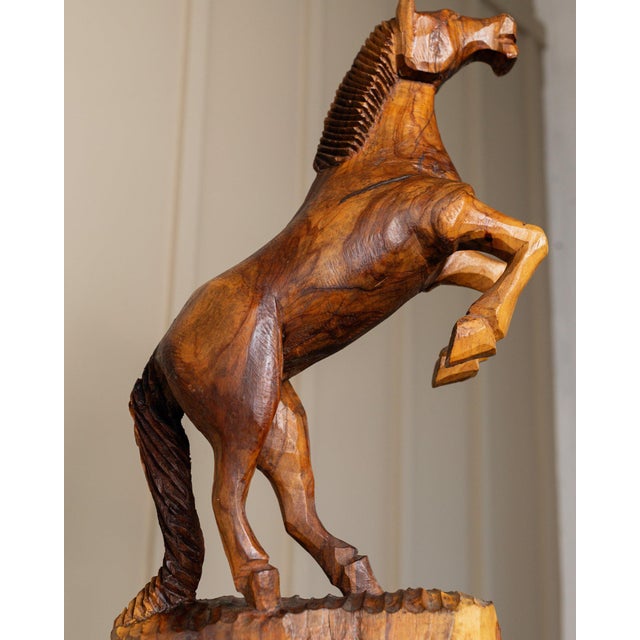 Vintage Modern Wooden Horse Sculpture, 1960s For Sale - Image 4 of 11
