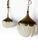 Mid-Century Modern Vintage Mid Century Modern Tulip Milk Glass & Brass Hanging Pendant Lights, Pair For Sale - Image 3 of 10