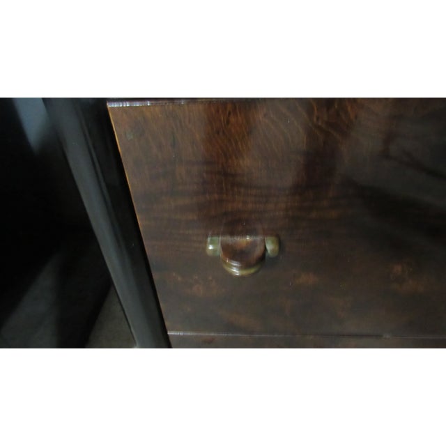 1980s Pair Henredon Scene Three Nightstands Tables Mid Century Style Black Modern For Sale - Image 6 of 10