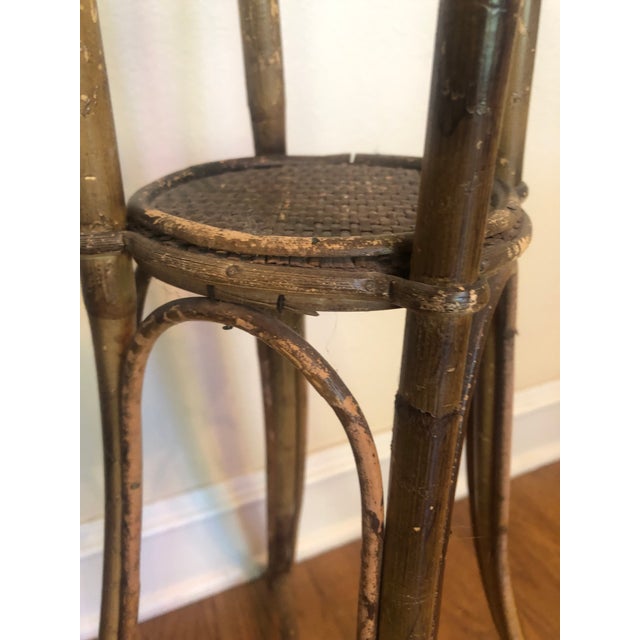 Tan English Tall Two Tier Bamboo Plant Stand For Sale - Image 8 of 12