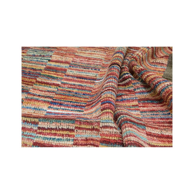 1960s Multi & Red Modern Wool Rug For Sale - Image 5 of 7
