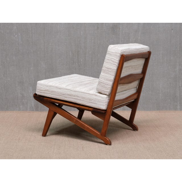 Danish Modern Chairs in Oak and Métaphores Striped Jacquard, 1950s, Set of 2 For Sale - Image 14 of 16