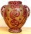 Large Italian Aretini Pottery Vase, Hand-Painted Red & Gold Relief Décor, Arezzo, Mid-20th Century A striking hand-thrown...