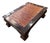 1970s Large Elm and Rattan Coffee Table For Sale