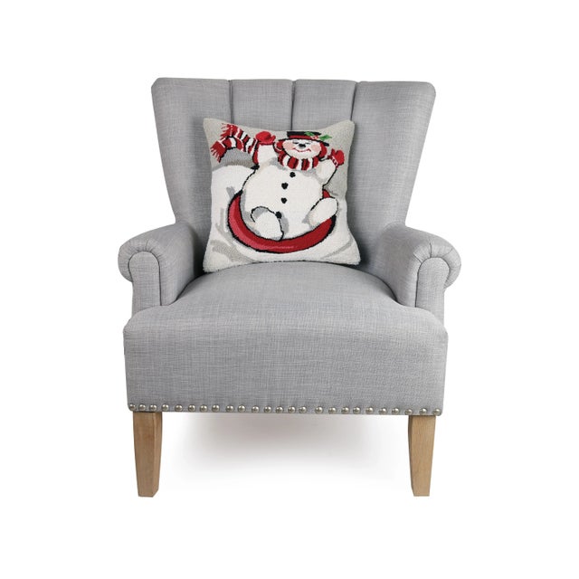 A festive way to spruce up your home for the holidays and winter season! 100% wool hooked throw pillow / accent pillow....