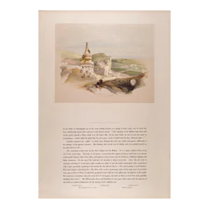 Pillar of Absalom Near Jerusalem: David Roberts ' 19th C. Hand-Colored Lithograph, 1841