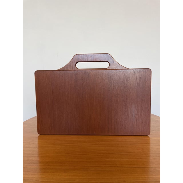 Brown Vintage Danish Magazine Rack in Teak, 1960 For Sale - Image 8 of 10