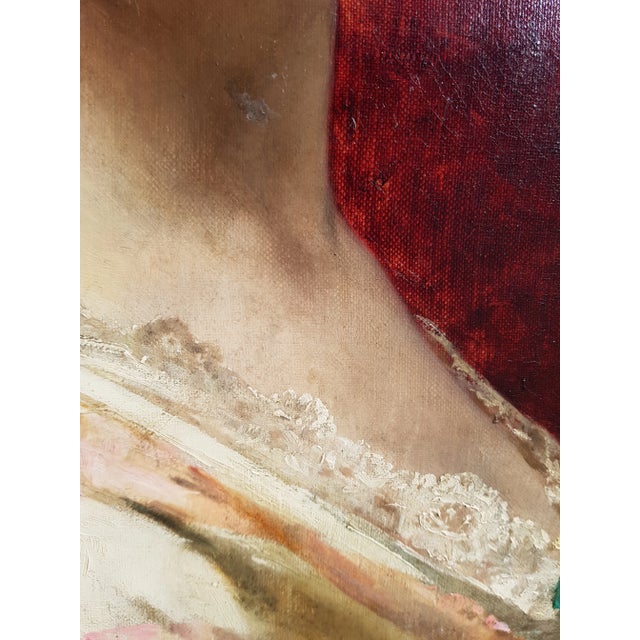 Chantron Alexandre-Jacques - Woman Portrait - Oil on Canvas, Framed - 1884 For Sale - Image 9 of 12