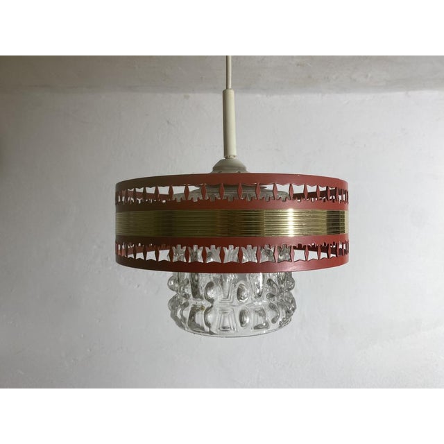 Vintage Space Age Hanging Lamp in Red, 1970s For Sale - Image 4 of 18