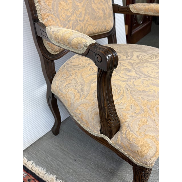 Traditional Ornate Carved Wood Armchair, Vintage For Sale - Image 10 of 12