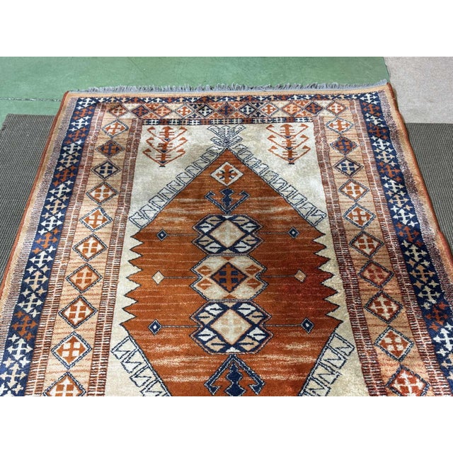 Brown and Beige Handmade Wool Rug For Sale - Image 13 of 15