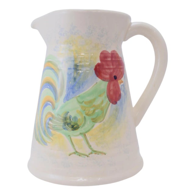 Vietri Italian Ceramic Rooster 11" Pitcher Vase For Sale