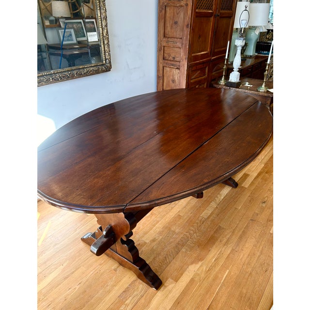 Wood 20th Century Italian Drop-Leaf Dining Table For Sale - Image 7 of 11