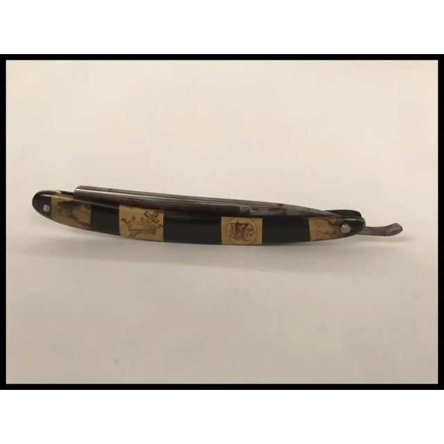 Art Deco Antique Custom Straight Razor Golden Rule Cutlery Grandpa Chic For Sale - Image 3 of 8