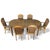 A refined late 20th-century dining suite featuring an oval pedestal table and six high-back chairs. Crafted from warm,...