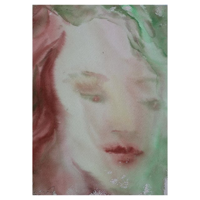 Dzidra Ezergaile, Youth, Bilateral, 1960s, Watercolor on Paper For Sale