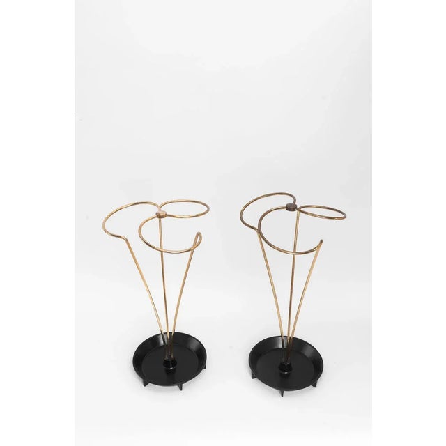 2 Umbrella Stands, circa 1950s Original condition only the Iron blackened (painted).