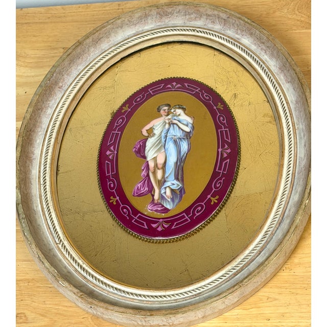 Pair Old Paris Porcelain Allegorical Plaques Depicting Joys and Sorrows of Love For Sale - Image 9 of 14