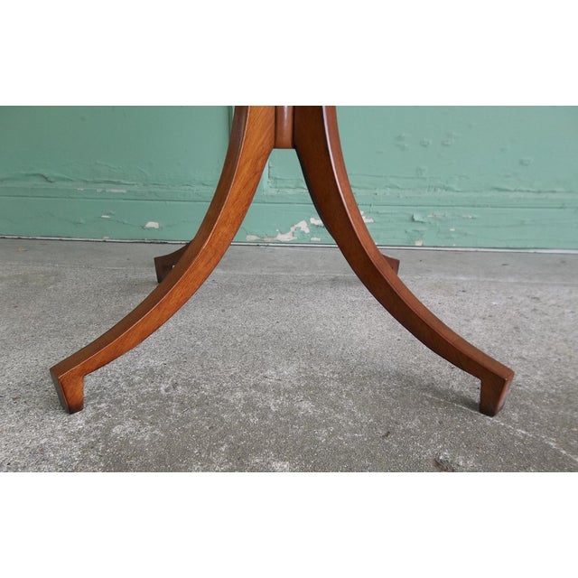 Vintage MCM Bombay Company Round Mahogany Pedestal Accent Table For Sale In Dallas - Image 6 of 6