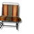 Vintage Industrial Bench with Striped Upholstery For Sale - Image 6 of 8