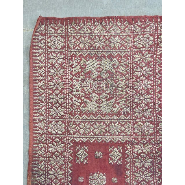 Antique Early 20th Century Malaysian Ikat Songket Head Cloth From Sumatra For Sale In Denver - Image 6 of 10