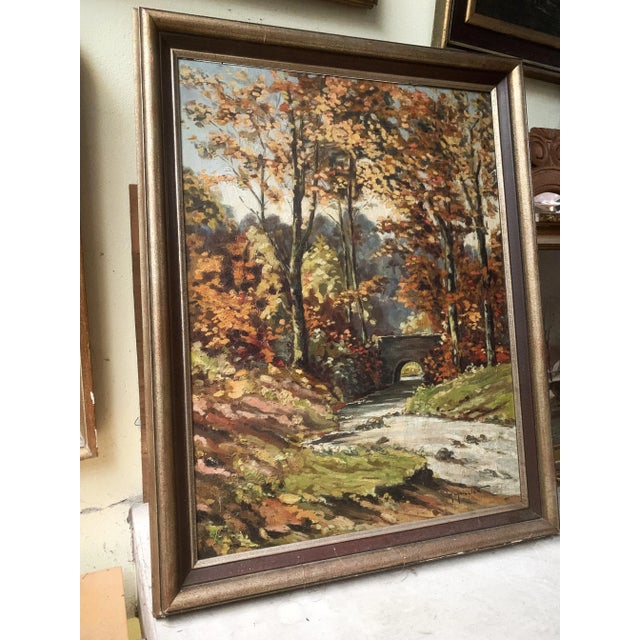 A. Maillien, Autumn Landscape, Oil Painting, 1940s For Sale - Image 12 of 12