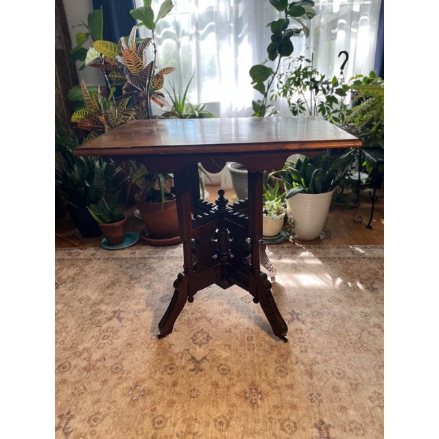 Eastlake Walnut Center Parlor Table For Sale - Image 4 of 12