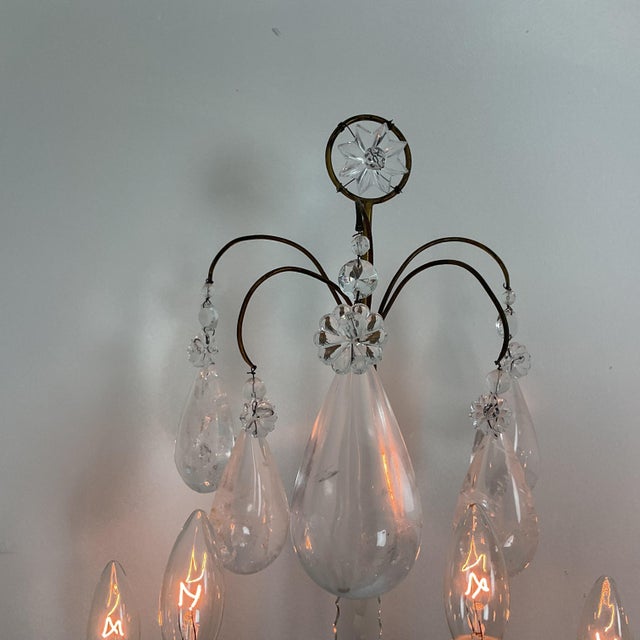 Late 19th Century Late 19th Century Electrified French Bronze Wall Sconces With Rock Crystal - a Pair For Sale - Image 5 of 16
