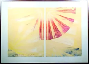 1980s Scott Sandell Ocean Weather #21 Original Hand Signed Monoprint Art, Framed