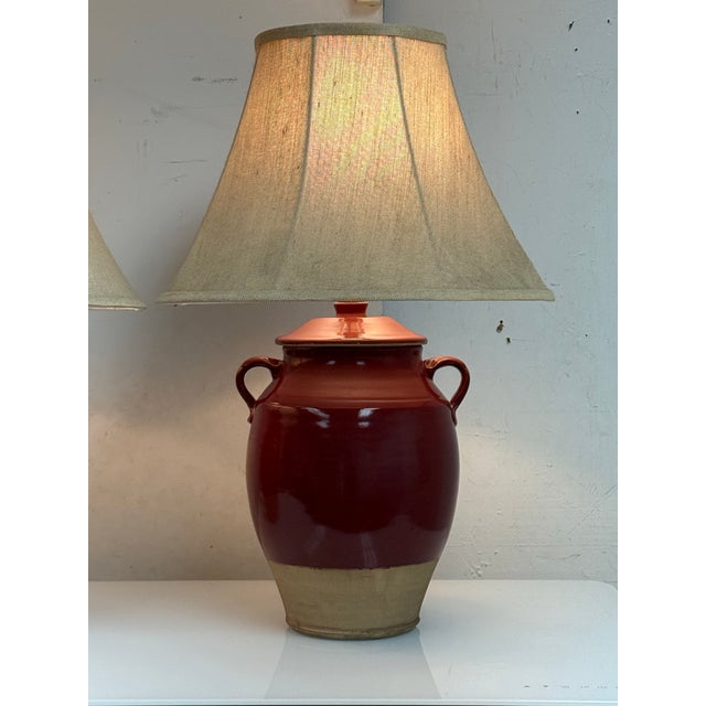 Late 20th Century Rowe Pottery Works Table Lamps - a Pair For Sale - Image 10 of 12